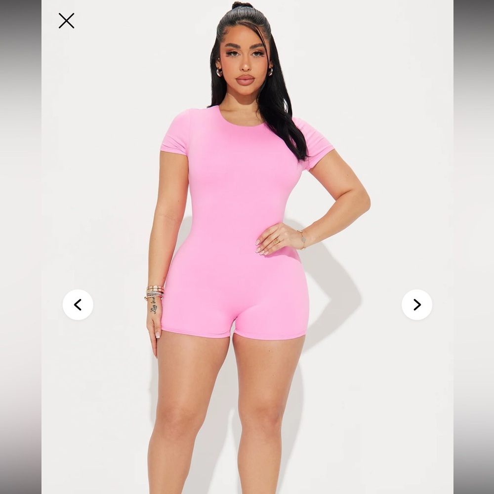 Fashion Nova Pink Fitted romper new never worn